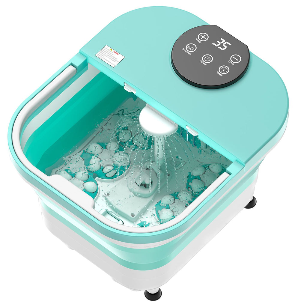 Collapsible Foot Spa Bath Massager, 95 - 118 Fahrenheit Heated Pedicure Foot Bath Tub with Adjustable Water Shower, 30 Massage Rollers, Feet Soaking Tub with Remote Control & Timer