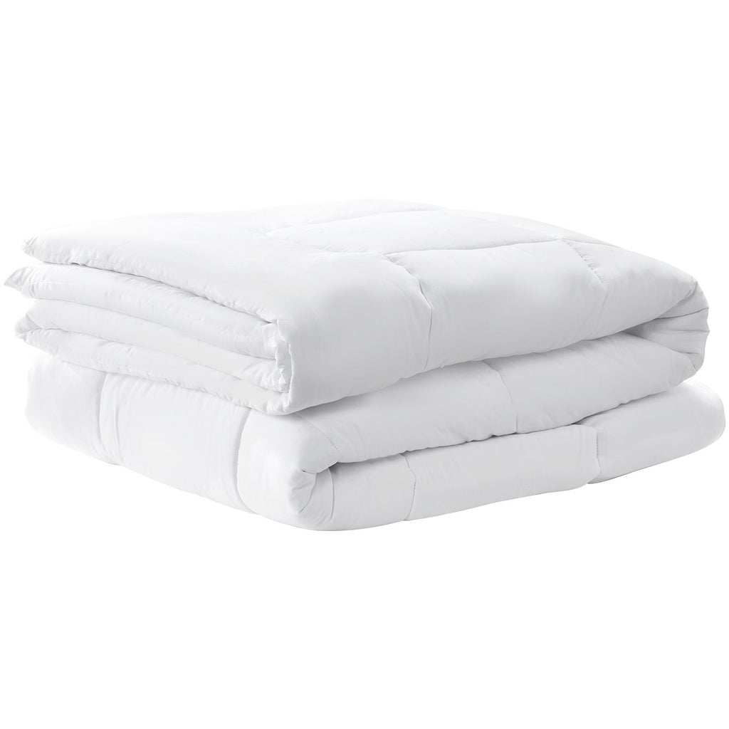 Comforter Duvet Insert, 88 x 88 in, Queen Size Down Alternative Comforter, Quilted All Season Duvet with 4 Tabs, Soft & Machine Washable, Box Stitched Bedding for Home Hotel, Women/Men, White