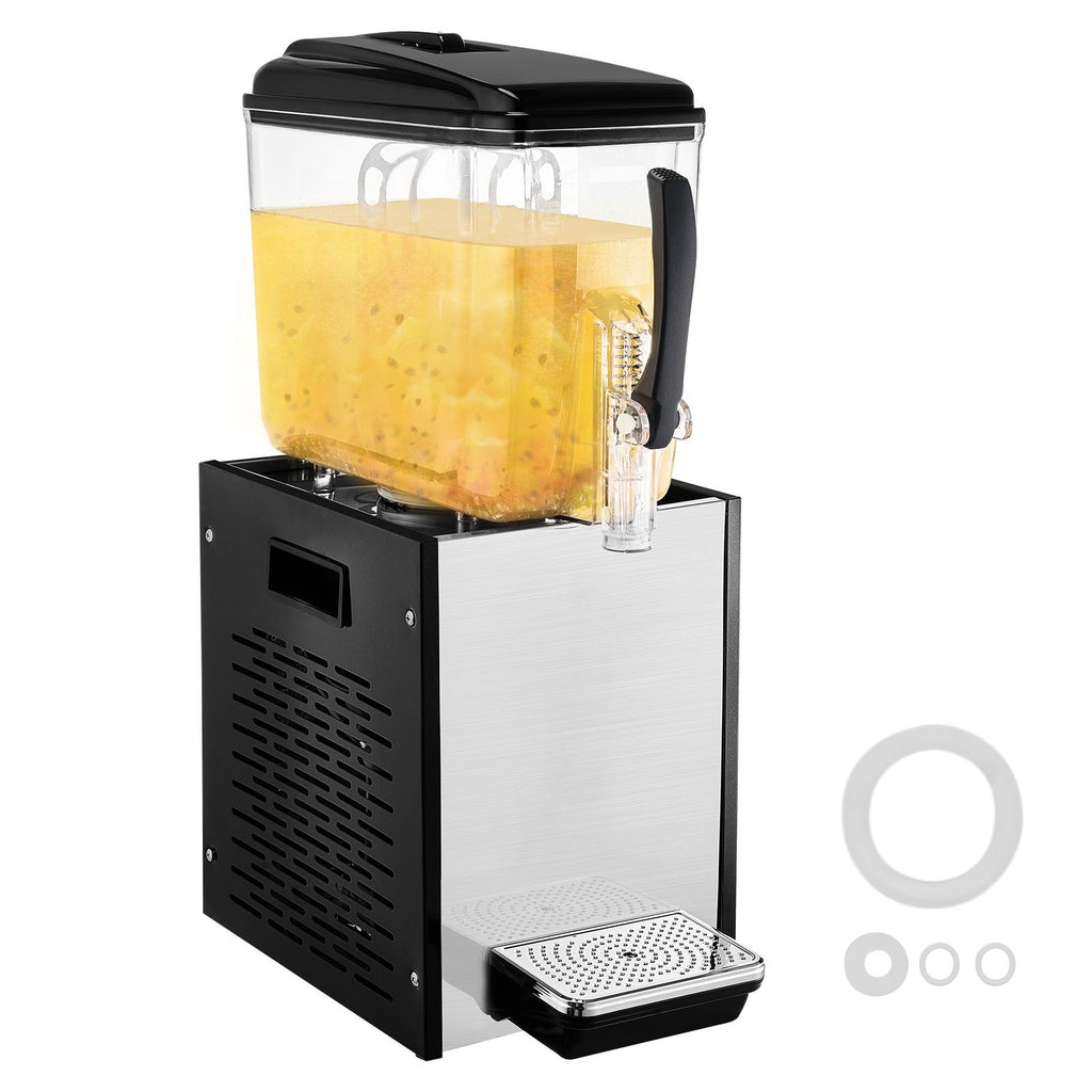 Commercial Beverage Dispenser, 12 L / 12.7 QT Juice Dispenser, 170W 304 Stainless Steel Food Grade Ice Tea Drink Machine with 45 Fahrenheit -54 Fahrenheit Cooling Temperature