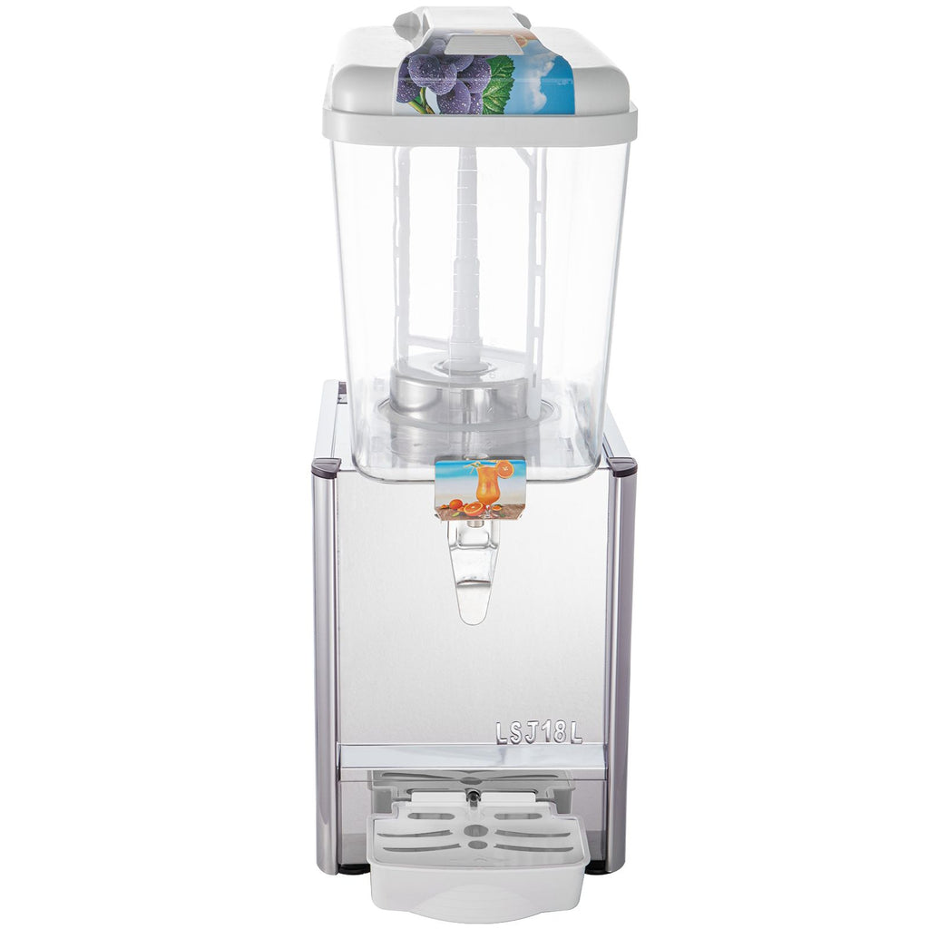 Commercial Beverage Dispenser, 4.8 Gallon 1 Tank Cold Beverage Dispenser, 200W Food Grade Material Stainless Steel Commercial Juice Dispenser With Thermostat Controller for Cold Drink