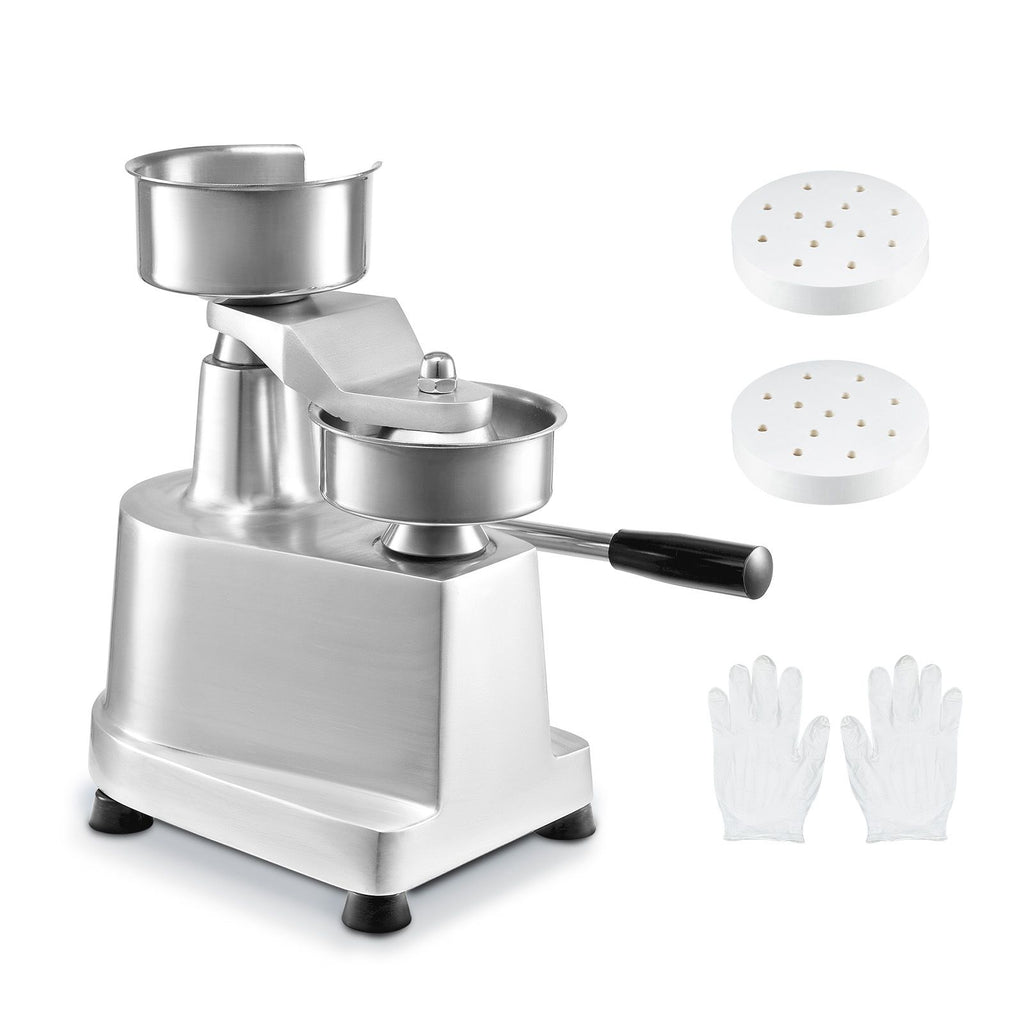Commercial Burger Patty Maker, 100mm/4inch Hamburger Beef Patty Maker, Heavy Duty Food-Grade Stainless Steel Bowl Burger Press Machine, Kitchen Meat Forming Processor with 1000 Pcs Patty Papers