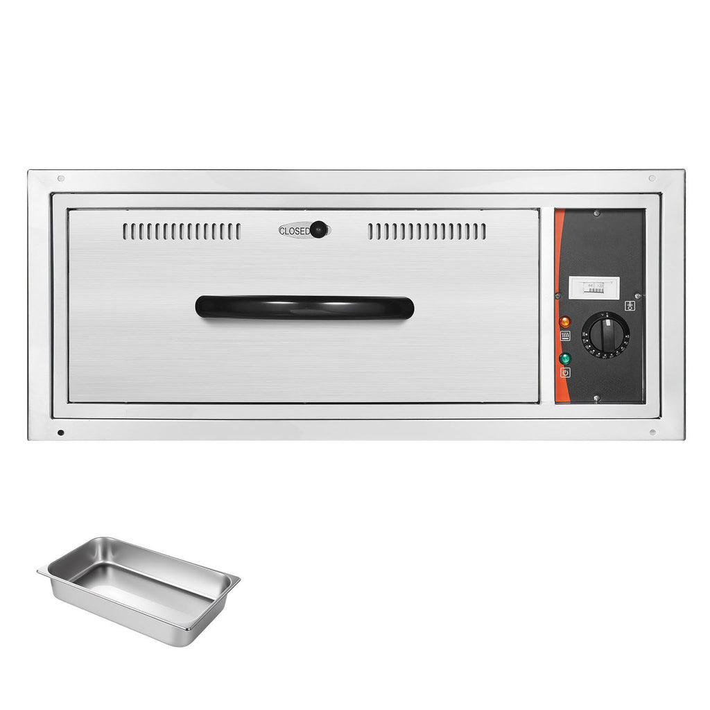Commercial Electric Drawer Warmer, Single-Drawer Stainless Steel Food Warmer, Built-in Installation Warming Drawer Cabinet, 85 Fahrenheit -185 Fahrenheit Wide Temperature Range