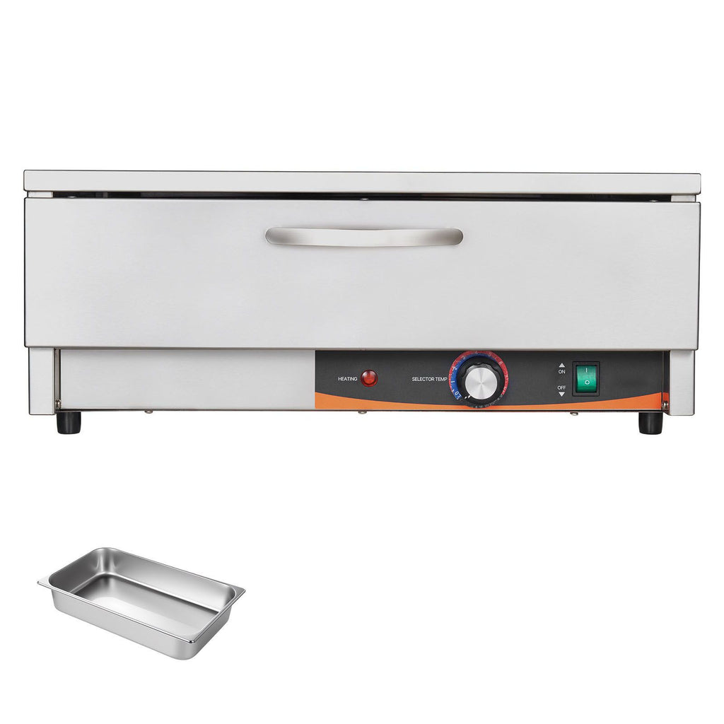 Commercial Electric Drawer Warmer, Single-Drawer Stainless Steel Food Warmer, Freestanding Compact Warming Drawer Cabinet, 85 Fahrenheit -185 Fahrenheit Wide Temperature Range