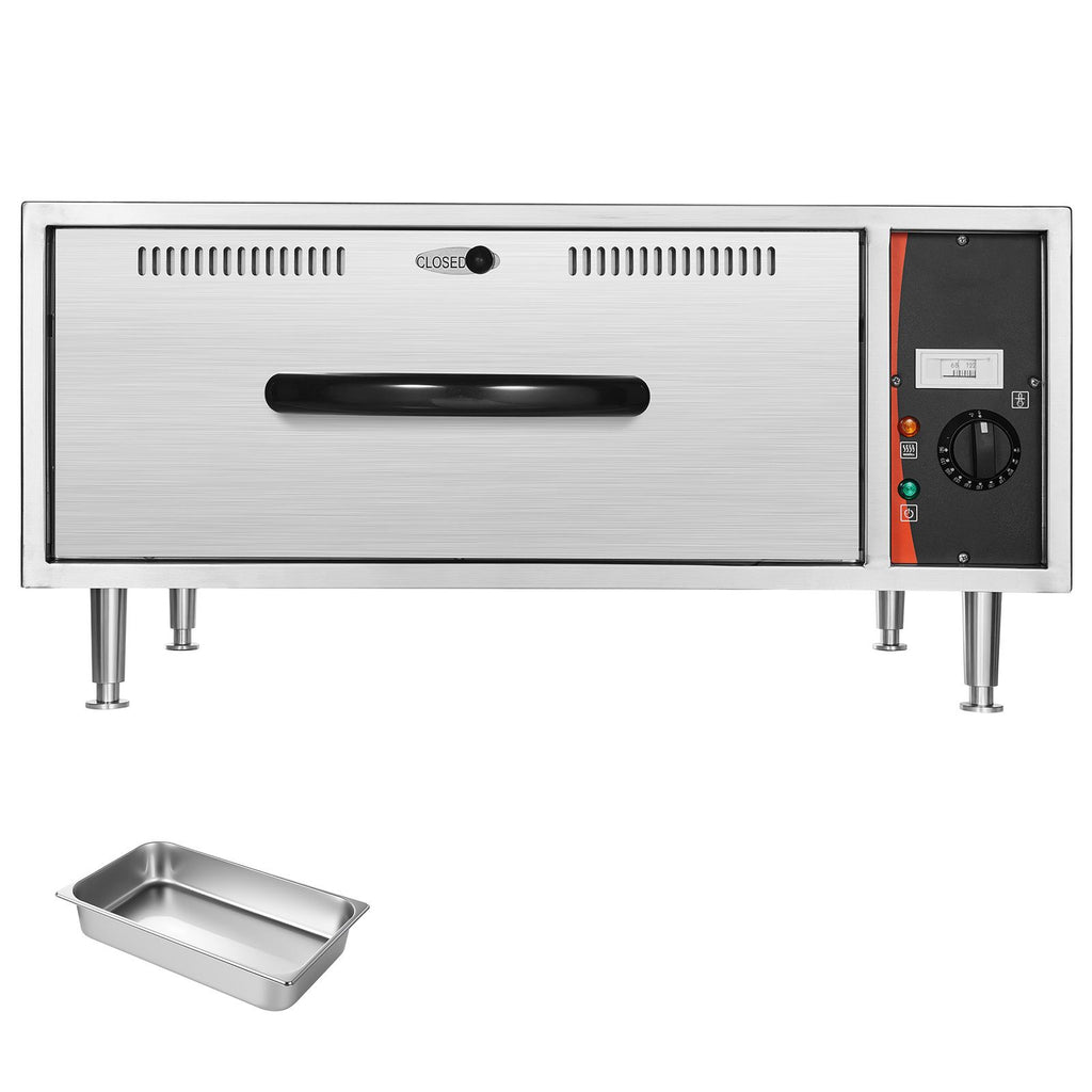 Commercial Electric Drawer Warmer, Single-Drawer Stainless Steel Food Warmer, Freestanding Standard Warming Drawer Cabinet, 85 Fahrenheit –185 Fahrenheit Wide Temperature Range