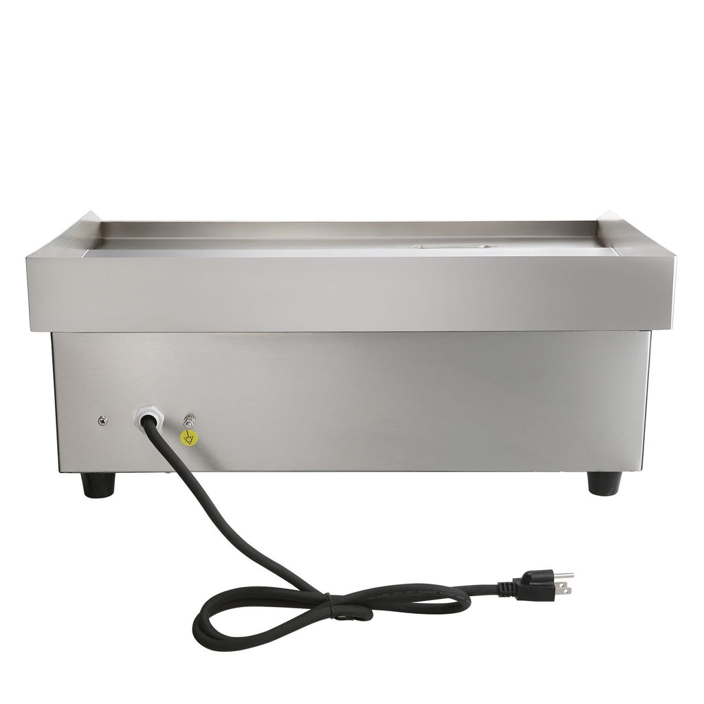 Commercial Electric Griddle, 21 x 11.8 inch, 1750W, 122-570 Fahrenheit Adjustable Temp Control, Stainless Steel Countertop Flat Top Grill with 2 Spatulas, 2 Brushes and 4 Foot Pads