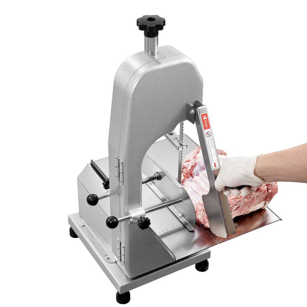 Commercial Electric Meat Bandsaw, 650W Stainless Steel Countertop Meat Sawing Machine, Workbench 12.4" x 18.1", 4.33 Inch Max Cutting Thickness, Frozen Fish Cutter for Rib Pork Beef
