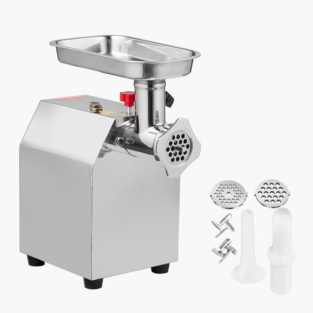 Commercial Electric Meat Grinder, 5 lbs/min Capacity, #8 Industrial Meat Mincer with 2 Stainless Steel Blades, 2 Grinding Plates, 600W Heavy-Duty Sausage Maker Stuffer, for Kitchen, Restaurant