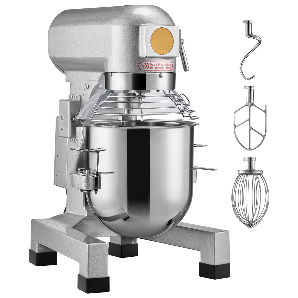 Commercial Food Mixer, 18.7L Commercial Stand Mixer with 3 Adjustable Speeds, 1100W Dough Mixer with Stainless Steel Bowl and 3 Mixing Attachments, Ideal for Restaurant, Bakery, Pastry shop, Caf