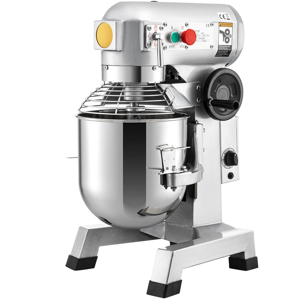 Commercial Food Mixer, 30Qt Commercial Mixer with Timing Function, 1100W Stainless Steel Bowl Electric Food Mixer with 3 Speeds Adjustable 108/199/382 RPM, Dough Hook Whisk Beater Included