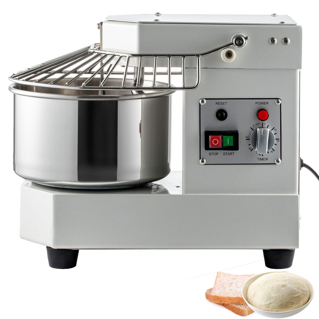 Commercial Food Mixer, 7.3Qt Capacity, 450W Dual Rotating Dough Kneading Machine with Food-grade Stainless Steel Bowl, Security Shield & Timer Included, Baking Equipment for Restaurant Pizzeria