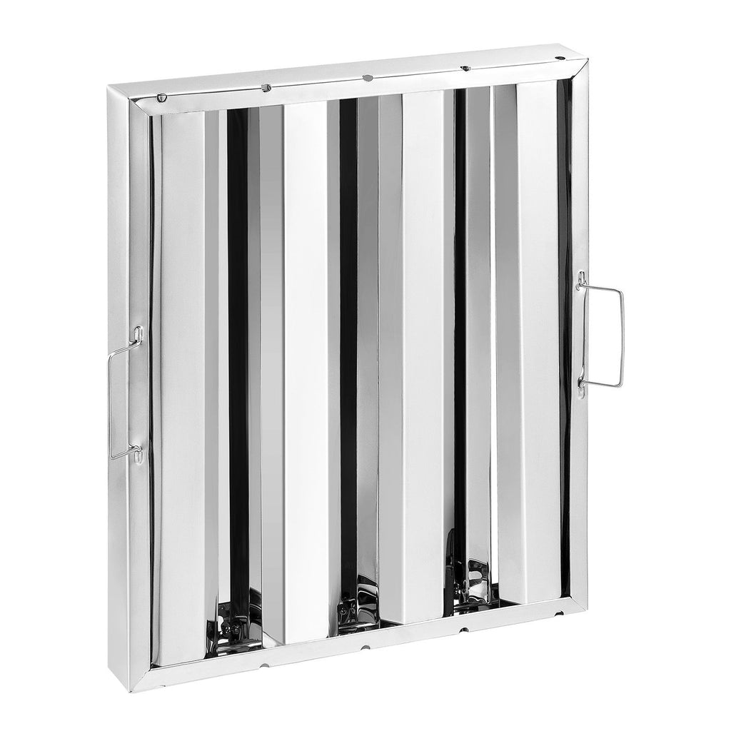 Commercial Hood Filter, 15.5W x 19.5H Inch Range Hood Filters, Stainless Steel Restaurant Range Hood Baffle Filter for Grease Rated Commercial Kitchen Exhaust Hoods, 3 Grooves, Pack of 6