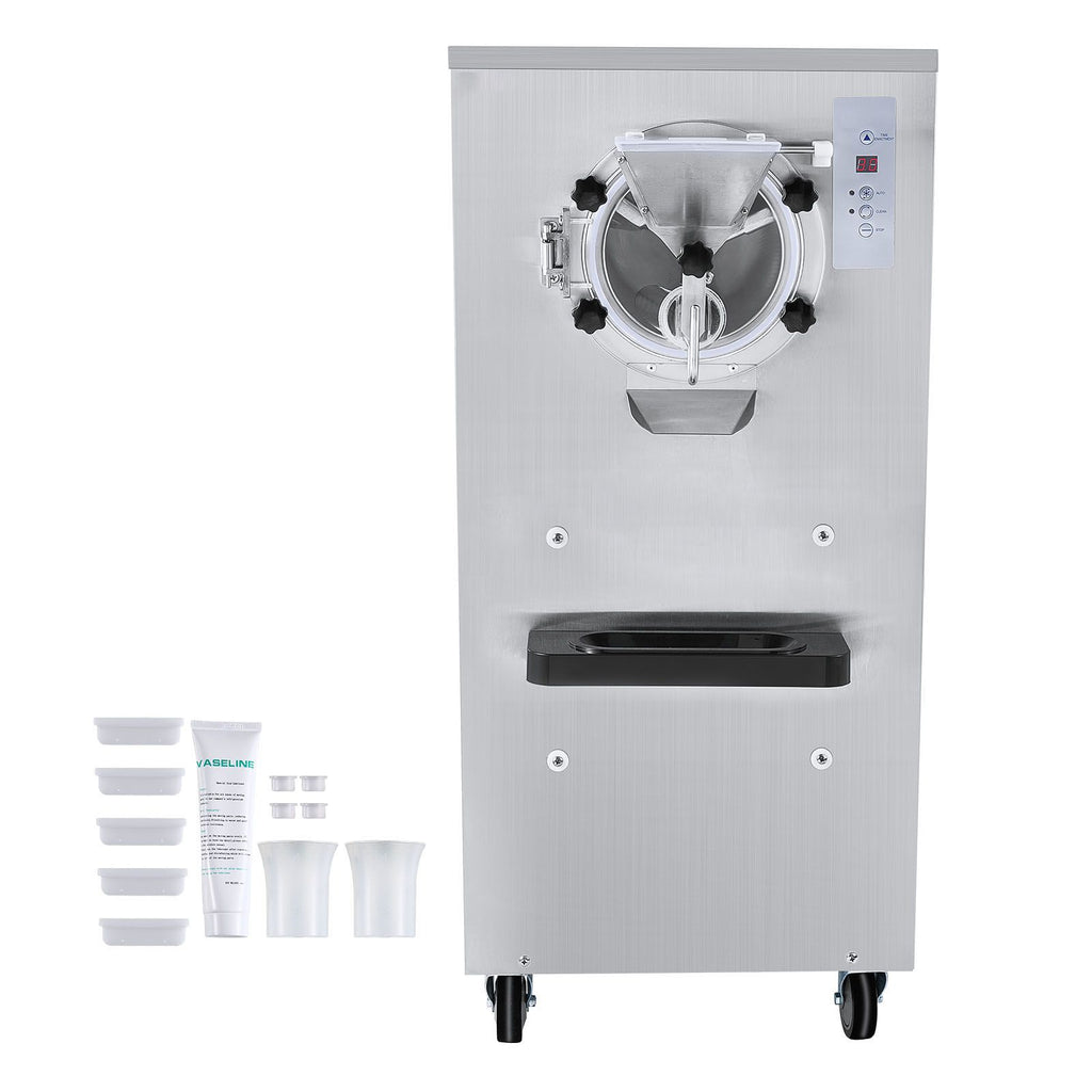 Commercial Ice Cream Machine, 20-25L/H Yield, 2400W 1-Flavor Hard Serve Ice Cream Maker, 8L Stainless Steel Cylinder, Digital Display Auto Clean Adjustable Hardness, for Restaurant Snack Bars