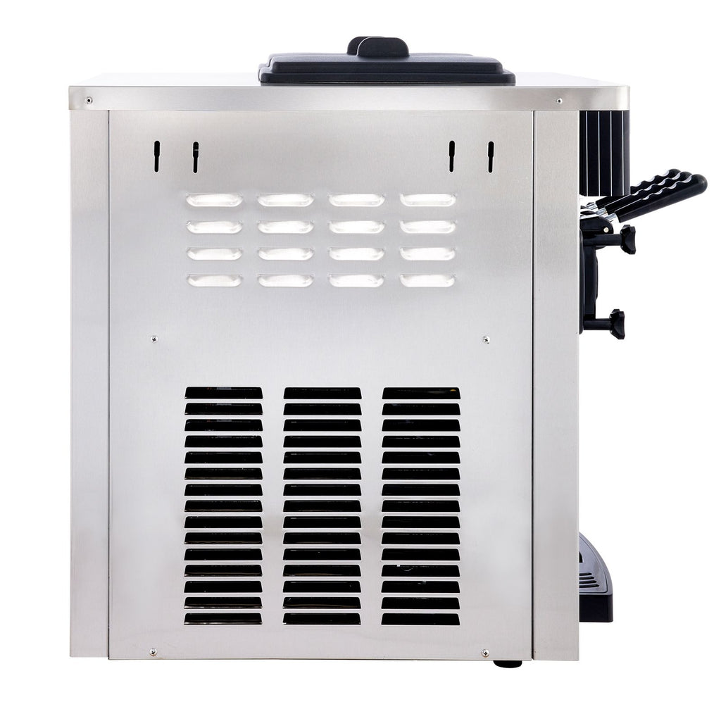 Commercial Ice Cream Machine 5.3 to 7.4Gal per Hour Soft Serve with LED Display Auto Clean 3 Flavors Perfect for Restaurants Snack Bar, 2200W, Sliver