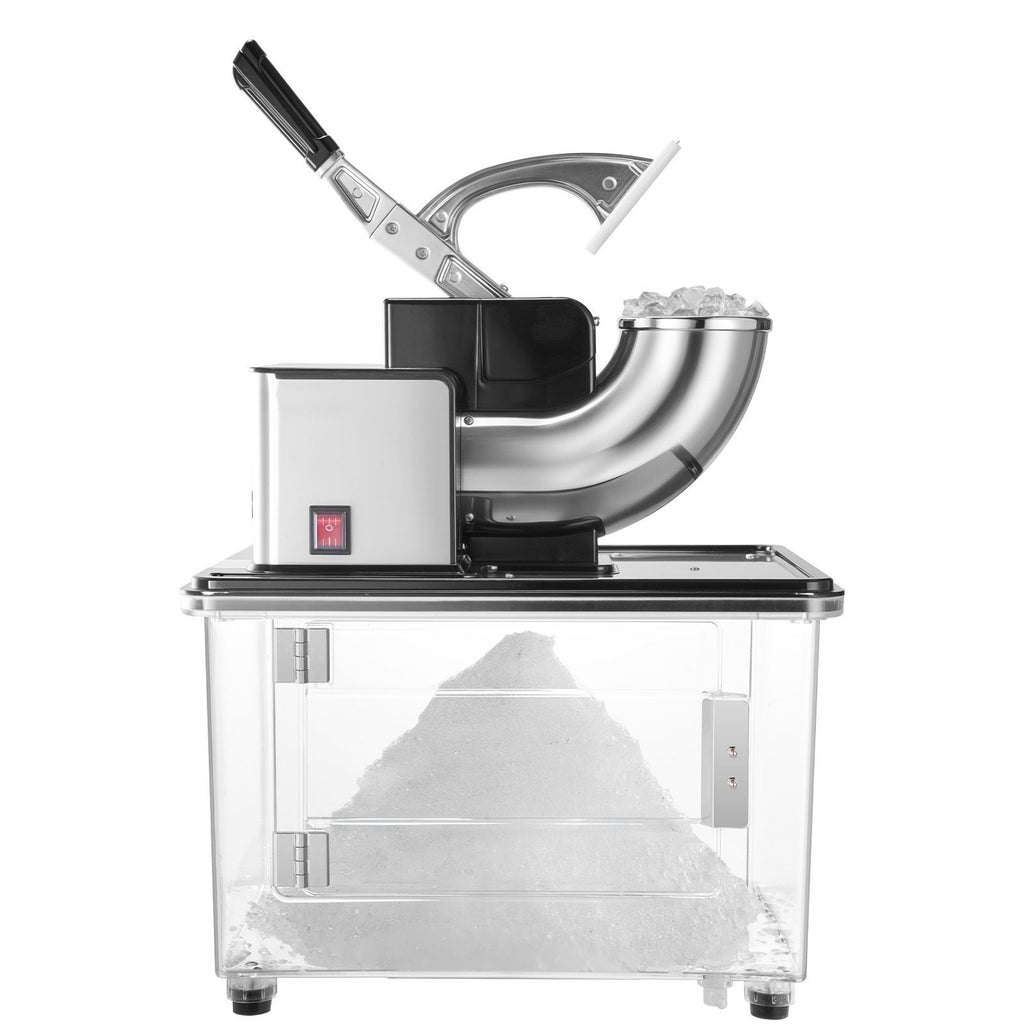 Commercial Ice Crusher 661LBS/H, 350W Electric Snow Cone Machine with 4 Blades, 2000RPM Stainless Steel Shaved Ice Machine with 11 Gal Crushed-Ice Box, for Family Restaurants Bars, Black