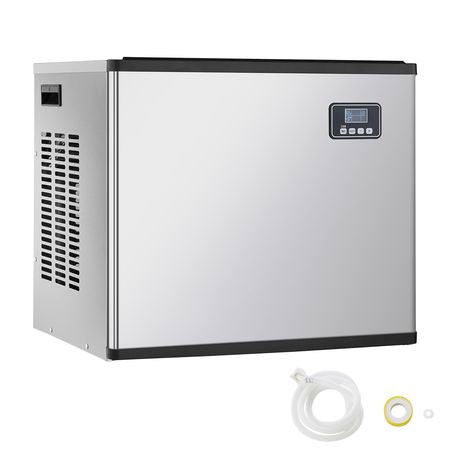 Commercial Ice Maker Machine - Head, 360 Lbs/Day Stainless Steel Ice Machine with Self-Cleaning, Scheduled Ice-Making, Adjustable Thickness, Ideal for Restaurant Bar Cafe Hotel - Head Only