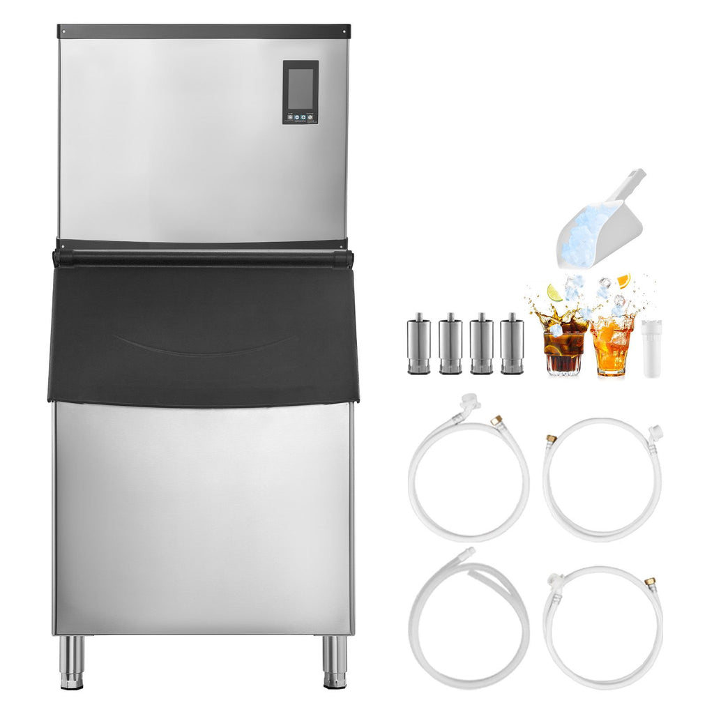Commercial Ice Maker Machine, 1000LBS/24H Ice-Making Machine with 500LBS Stainless Steel Storage Bin, Auto Self-Cleaning Ice Maker with Touchscreen for Bar Cafe Restaurant Business Commercial