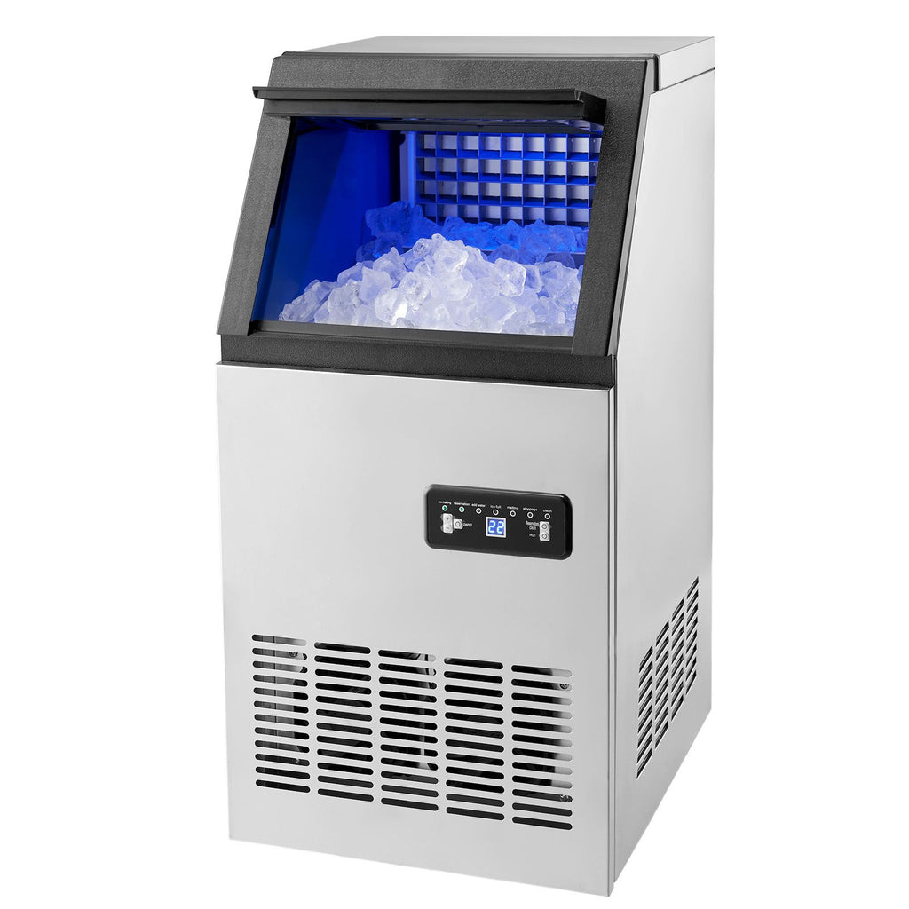 Commercial Ice Maker Machine, 100lbs/24H Ice Maker Machine with 16lbs Storage Capacity, 36 Ice Cubes in 15 Minutes, LED Digital Display Freestanding Self-Cleaning for Bar Office Restaurant