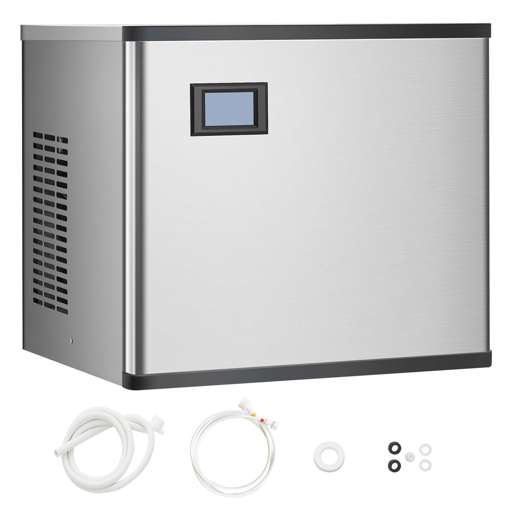 Commercial Ice Maker Machine 300 lbs/24 h, 20 Inch Stainless Steel Industrial Ice Machine, Self-Cleaning and Scheduled Ice Making, Modular Ice Cube Machine for Restaurant Hotel - Head Only
