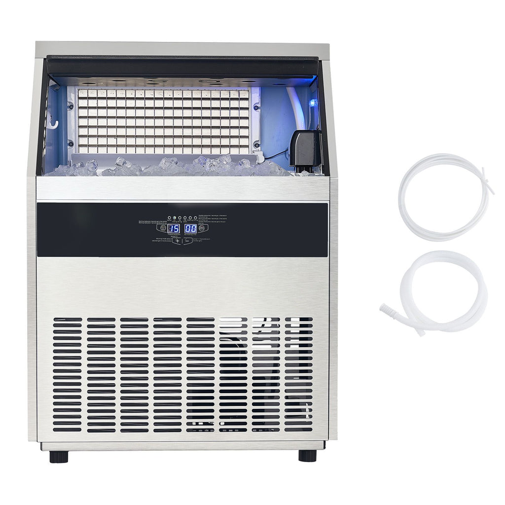 Commercial Ice Maker Machine, 360lbs/24H Ice Maker Machine with 88lbs Storage Capacity, 160 Ice Cubes in 15 Minutes, LED Digital Display Freestanding Self-Cleaning for Bar Office Restaurant