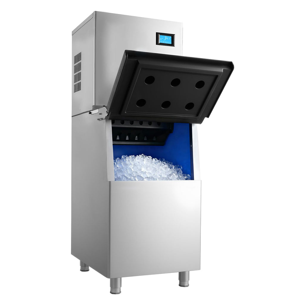 Commercial Ice Maker Machine, 360LBS/24H Ice-Making Machine with 250LBS Large Storage Bin, Auto Self-Cleaning Ice Maker with Touchscreen for Bar Cafe Restaurant Business Commercial