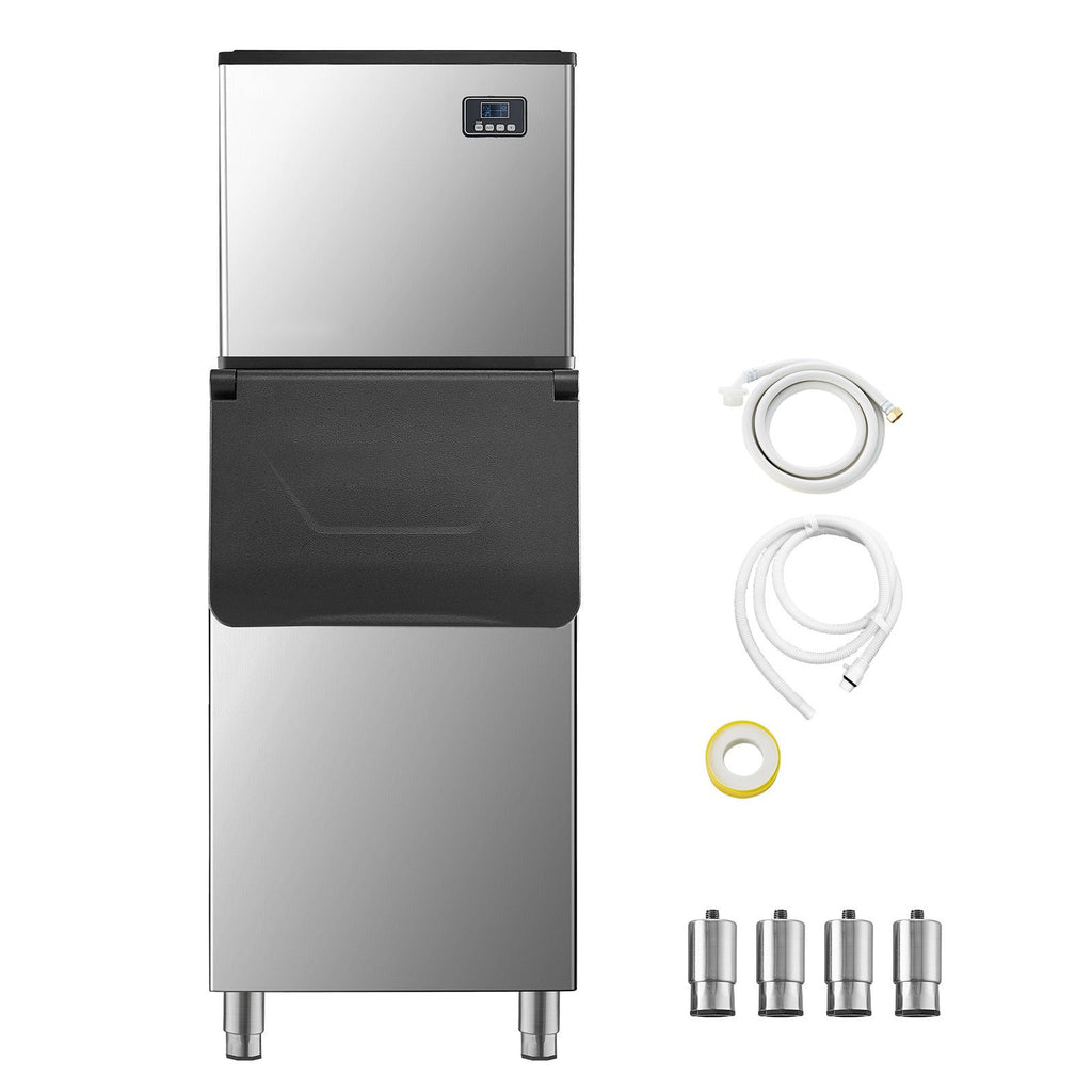 Commercial Ice Maker Machine, 360LBS/24H Ice-Making Machine with 300LBS Large Storage Bin, Auto Self-Cleaning Ice Maker with Touchscreen for Bar Cafe Restaurant Business Commercial