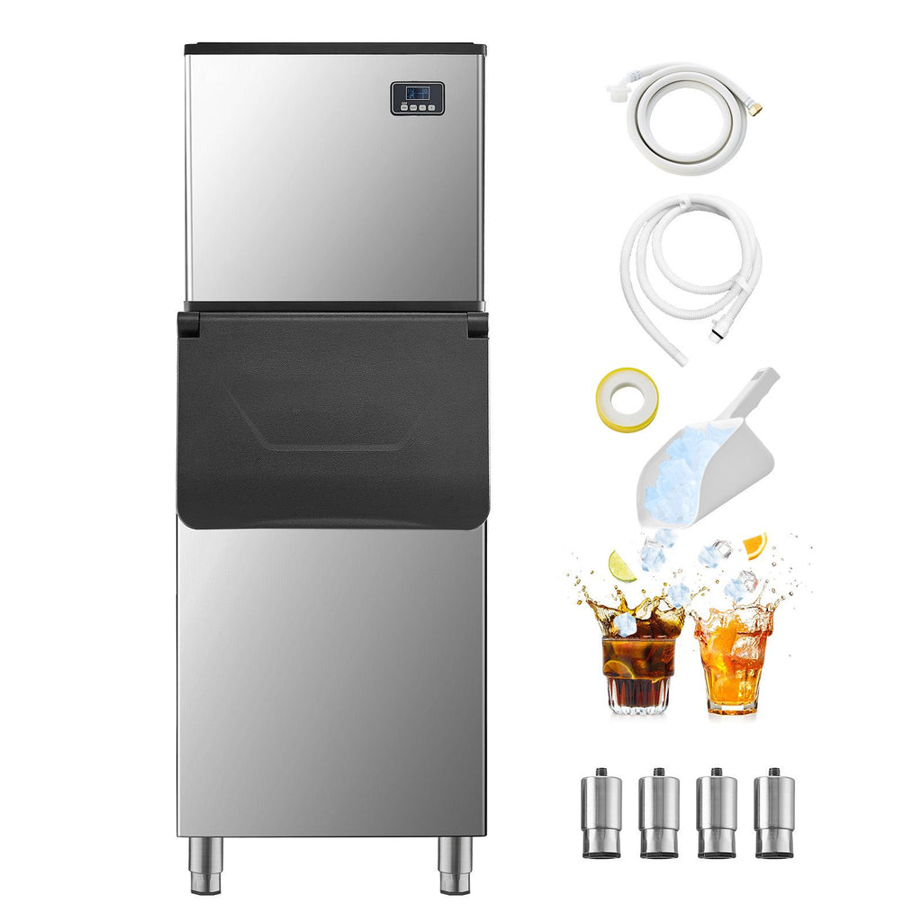 Commercial Ice Maker Machine, 400LBS/24H Ice-Making Machine with 300LBS Large Storage Bin, Auto Self-Cleaning Ice Maker with Touchscreen for Bar Cafe Restaurant Business Commercial