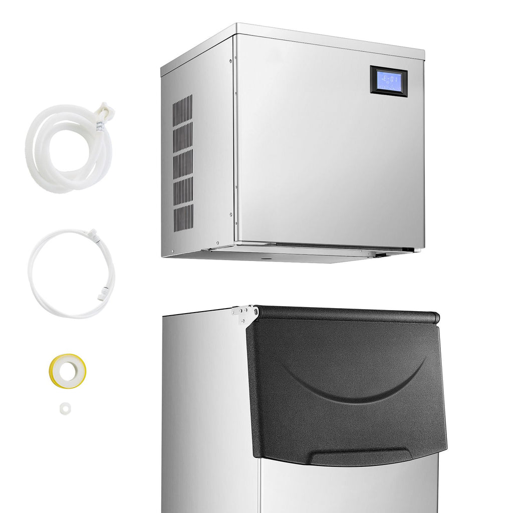 Commercial Ice Maker Machine 450 lbs/Day, 22 Inch Stainless Steel Industrial Ice Machine, Self-Cleaning and Scheduled Ice Making, Modular Ice Cube Machine for Restaurant Hotel - Head Only