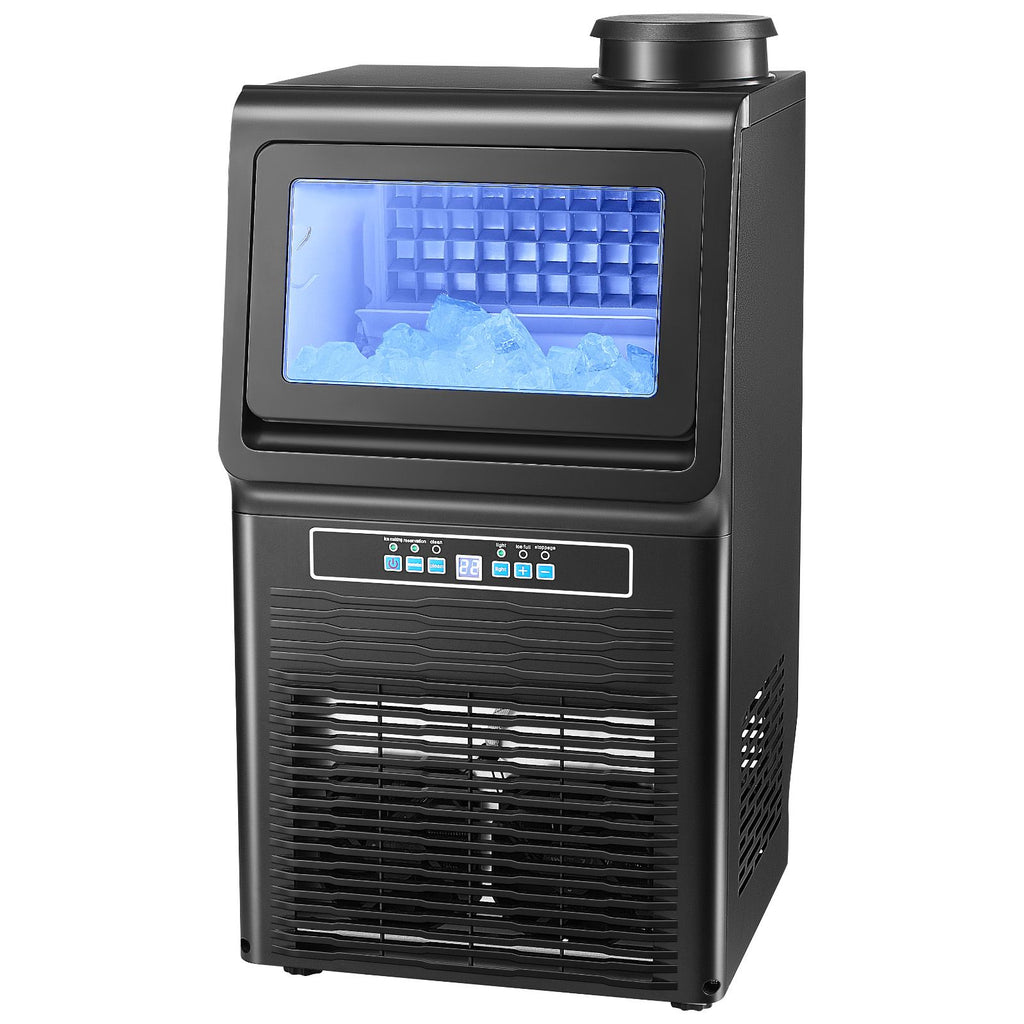Commercial Ice Maker Machine, 70lbs/24H Ice Maker Machine with 12lbs Storage Capacity, 36 Ice Cubes in 15 Minutes, LED Digital Display Freestanding Self-Cleaning for Bar Office Restaurant