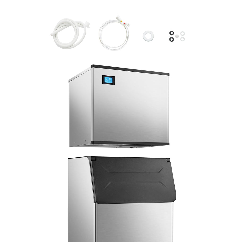 Commercial Ice Maker Machine 800 lbs/24 h, 26 Inch Stainless Steel Industrial Ice Machine, Self-Cleaning and Scheduled Ice Making, Modular Ice Cube Machine for Restaurant Hotel - Head Only