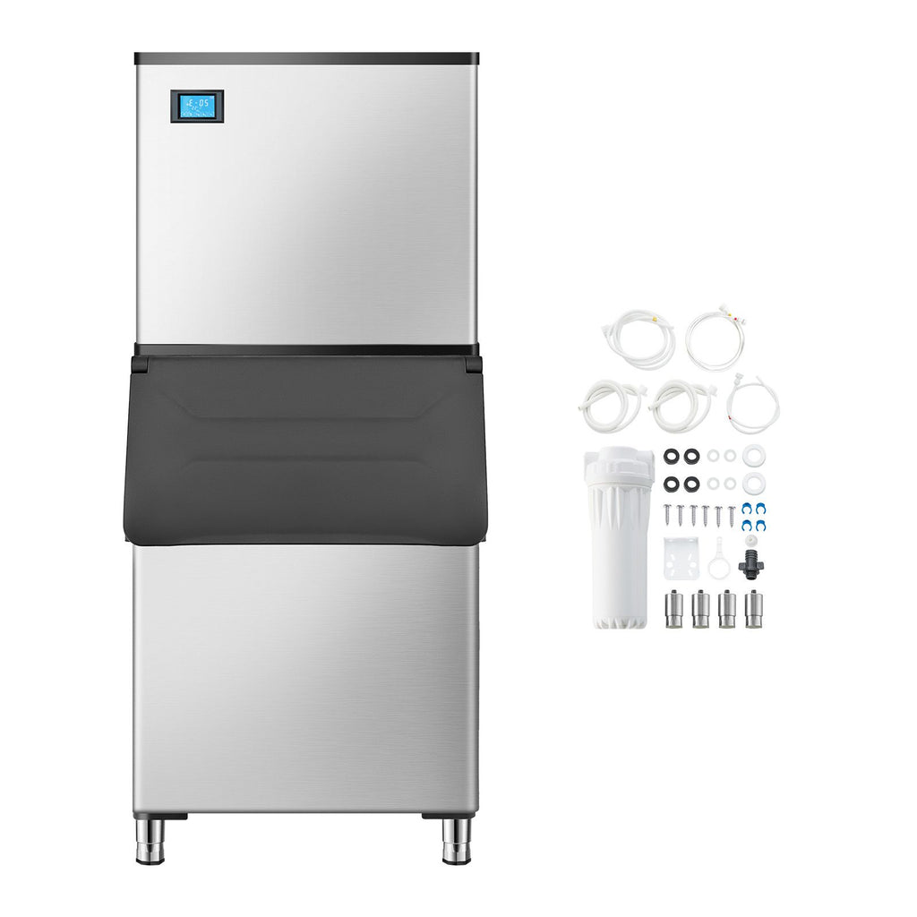 Commercial Ice Maker Machine, 800LBS/24H Ice Making Machine with 500LBS Large Storage Bin, Auto Self-Cleaning Ice Maker Machine with Touchscreen for Bar Cafe Restaurant Business Commercial