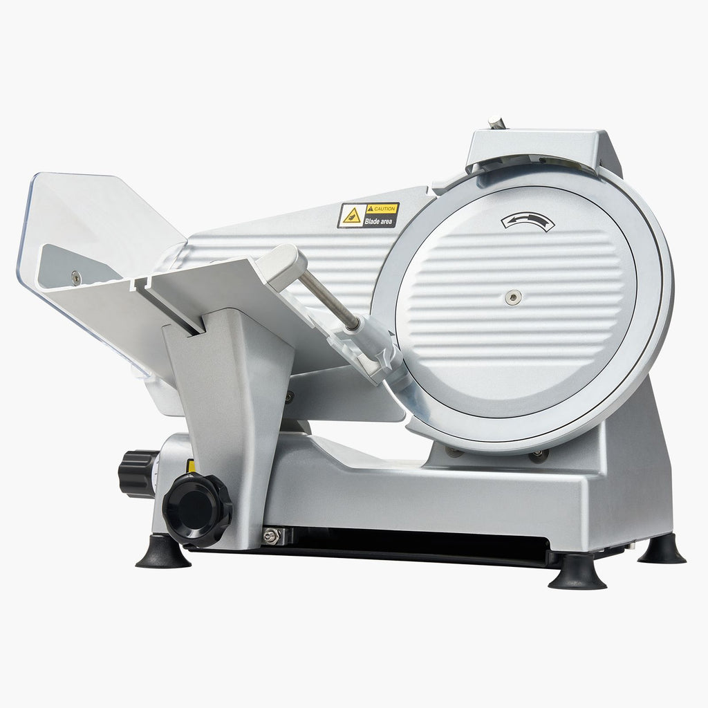 Commercial Meat Slicer, 10 inch Electric Deli Slicer Machine, 320W Food-Slicer with SUS420 Blade, 0-0.4 inch Adjustable Thickness, for Frozen Meat, Ham, Baguett, Steak