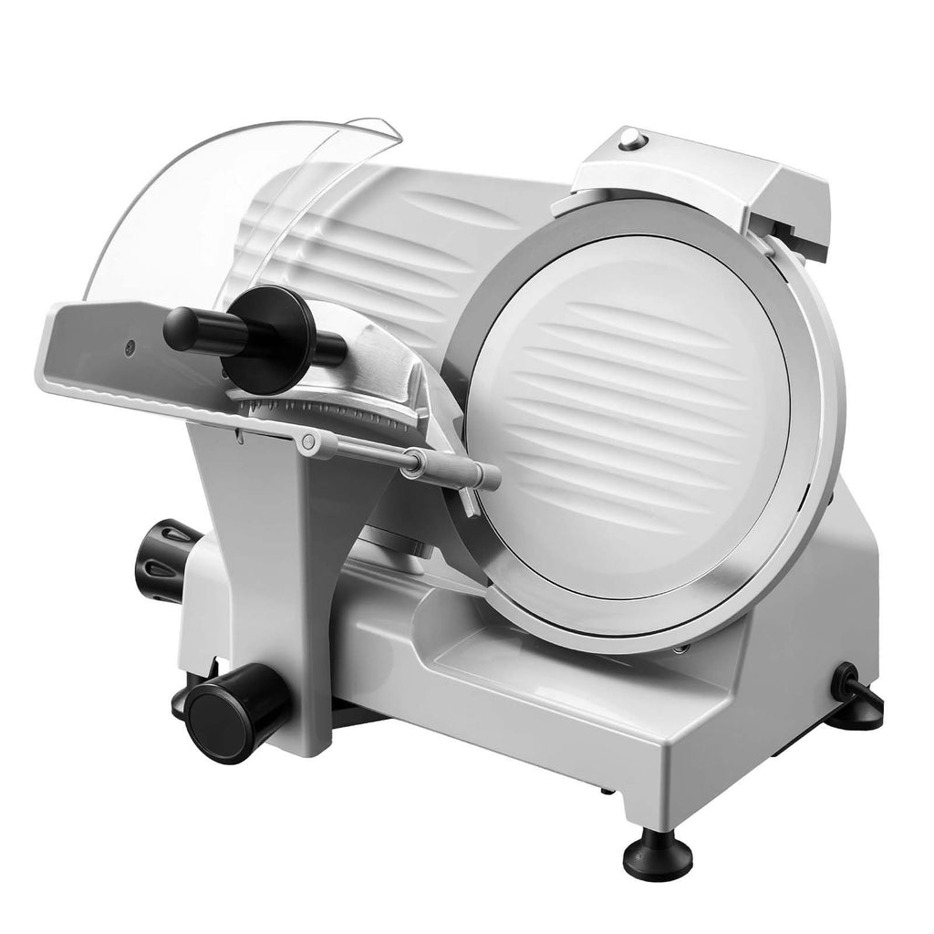Commercial Meat Slicer, 300W Electric Cutter, Removable 10" Carbon Steel Blade and Food Tray, 0-0.47" Adjustable Thickness Food Slicer Machine,for Frozen Meat, Ham, Baguett, Steak, ETL Approved