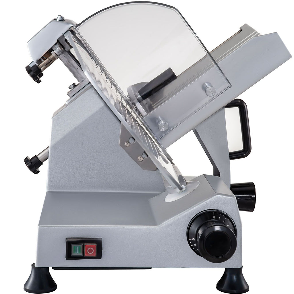 Commercial Meat Slicer, 320W Electric Deli Food Slicer, 12 inch Carbon Steel Blade Electric Food Slicer, 350-400RPM Meat Slicer, 0-0.6 inch Adjustable Thickness for Meat, Cheese, Veggies, Ham