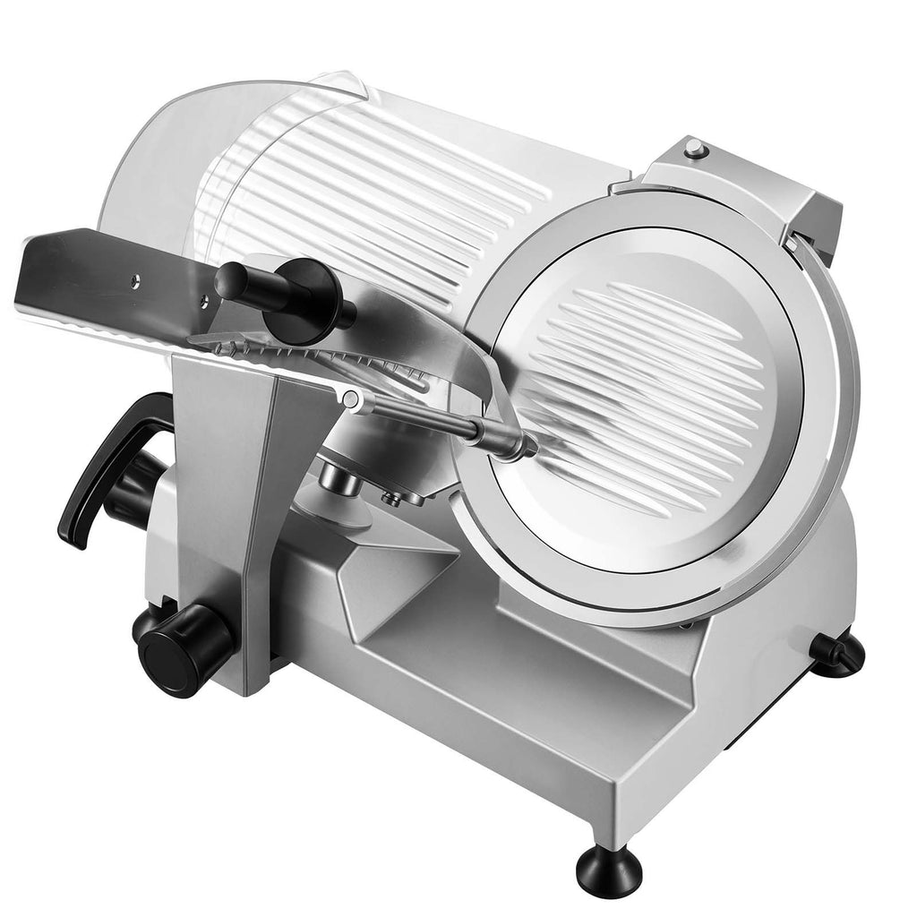 Commercial Meat Slicer, 400W Electric Cutter, Removable 12" Carbon Steel Blade and Food Tray, 0-0.59" Adjustable Thickness Food Slicer Machine, for Frozen Meat, Ham, Baguett, Steak, ETL Approved