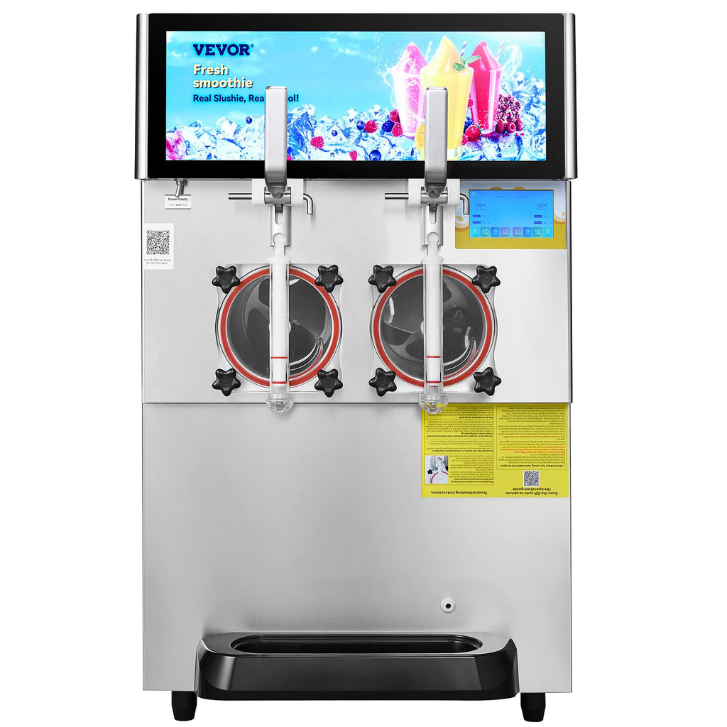 Commercial Slushy Machine, 8L / 2.1 Gal Double Bowl Margarita Machine, 1155W Stainless Steel Margarita Smoothie Frozen Drink Maker, Slushie Machine for Party Cafes Restaurants Bars Home