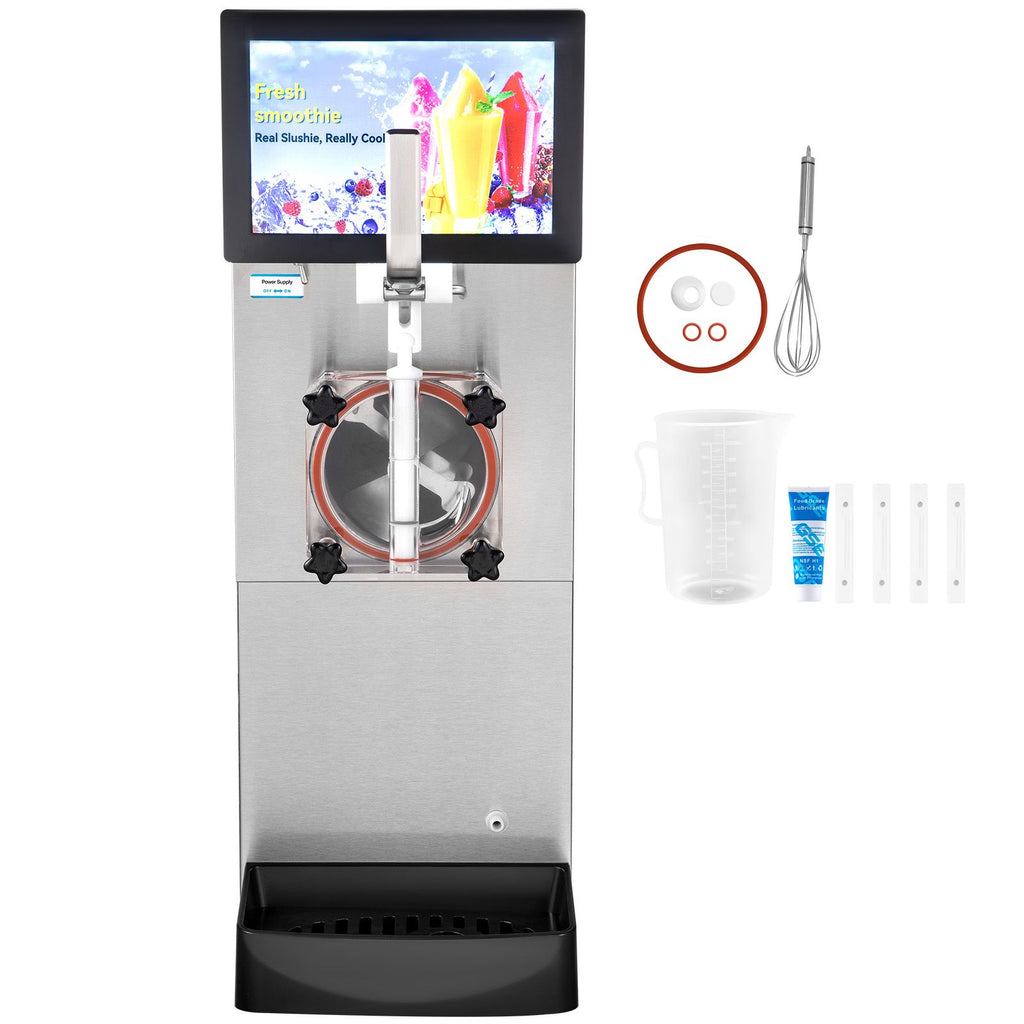 Commercial Slushy Machine, 8L / 2.1 Gal Single Bowl, Cool and Freeze Modes, 1050W Stainless Steel Margarita Smoothie Frozen Drink Maker, Slushie Machine for Party Cafes Restaurants Bars Home