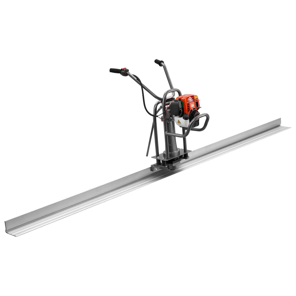 Concrete Power Screed Gas-Powered Leveling Tool 12 ft Aluminum Board, 1.16HP Engine, 4 Stroke Vibrating Screed, Handle Height Adjustable, Support Legs for Patio, Driveway, Floor Finishing