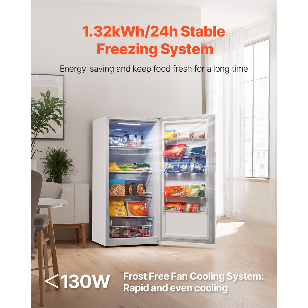 Convertible Freezer/Refrigerator, 20.2 Cu.Ft Frost Free Upright Freezer with Temp Control Panel, Door Open too Long Alarm, Adjustable Shelves and LED, Standing Fridge for Kitchen, Office, Garage image 2