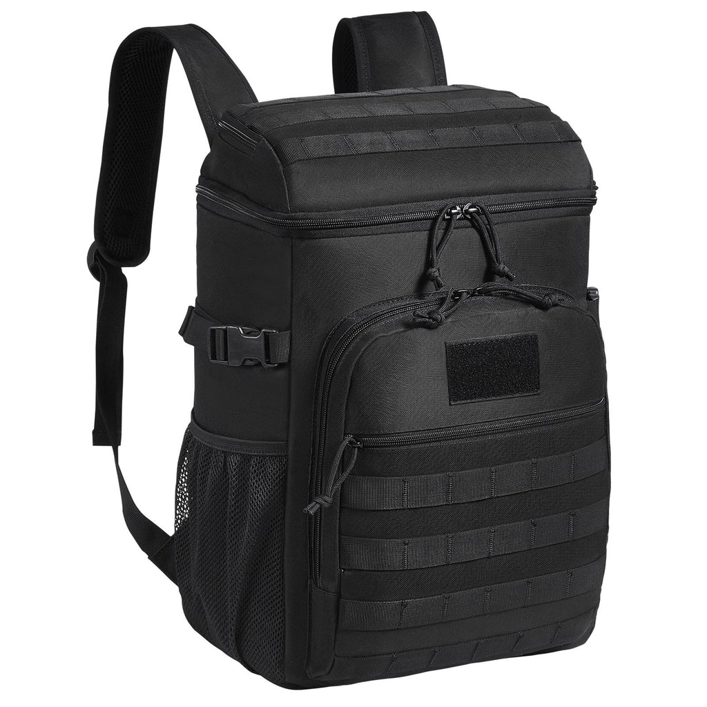 Cooler Bag, 25L Insulated Lunch Bag with Molle Design and Multi-pocket, 600D Cooler Lunch Box with Removable Storage Bags, Soft Cooler for Office, Picnic, Hiking, Beach or Beverage, Black