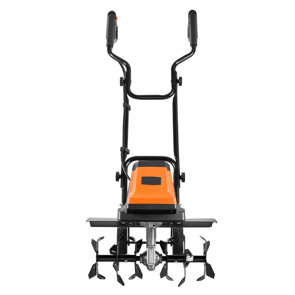 Corded Electric Tiller, 18 Inch Tilling Width Garden Rototiller, 15-Amp Motor Heavy-Duty Tilling Machine, Cultivator with Steel Tines and Foldable Handle, for Lawn, Yard, and Gardening Care