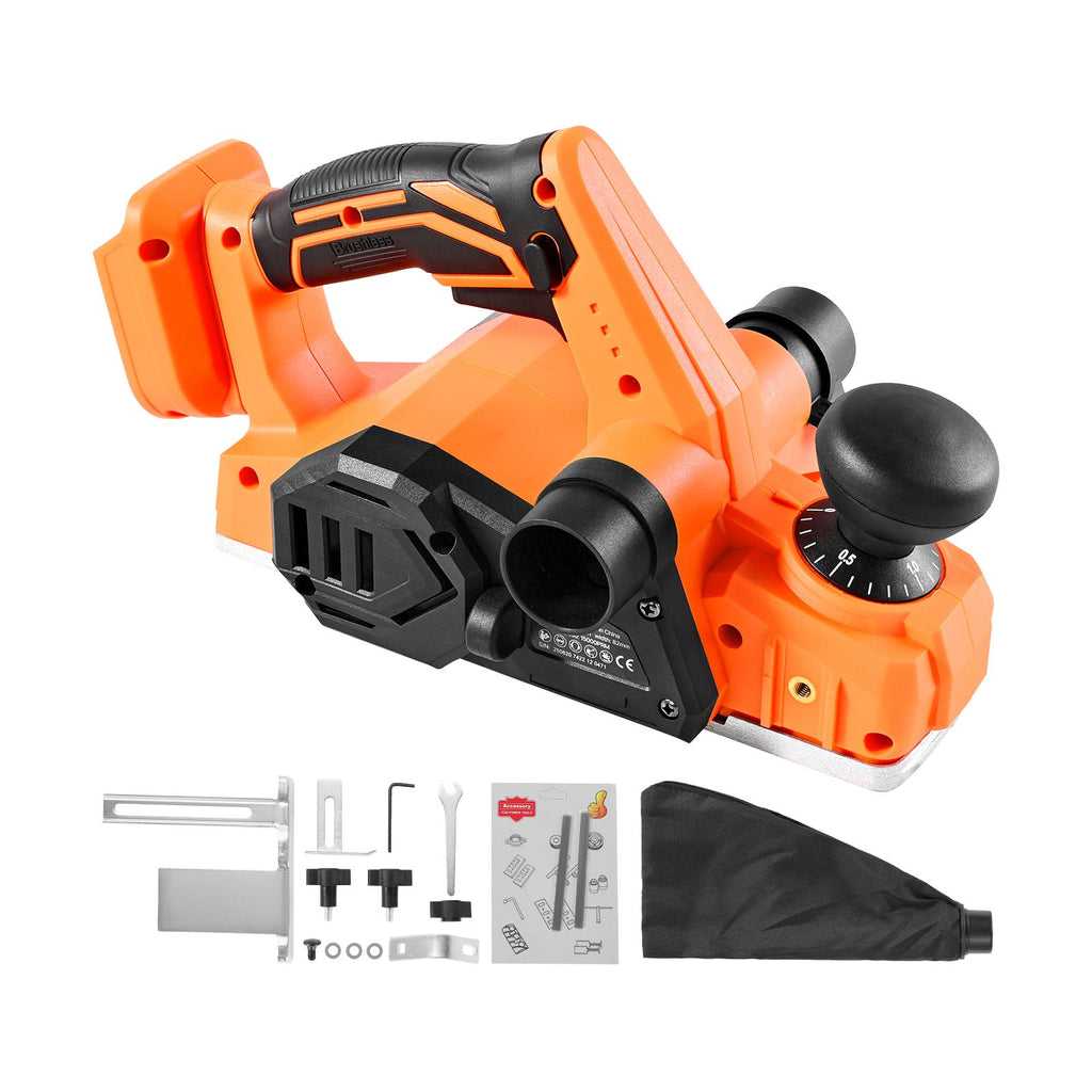 Cordless Handheld Planer, 3-1/4-Inch Cut Width, 15000 RPM Electric Hand Wood Planer with Brushless Motor, Adjustable Cut Depth for Woodworking, Compatible with 18V Battery (Bare Tool Only)