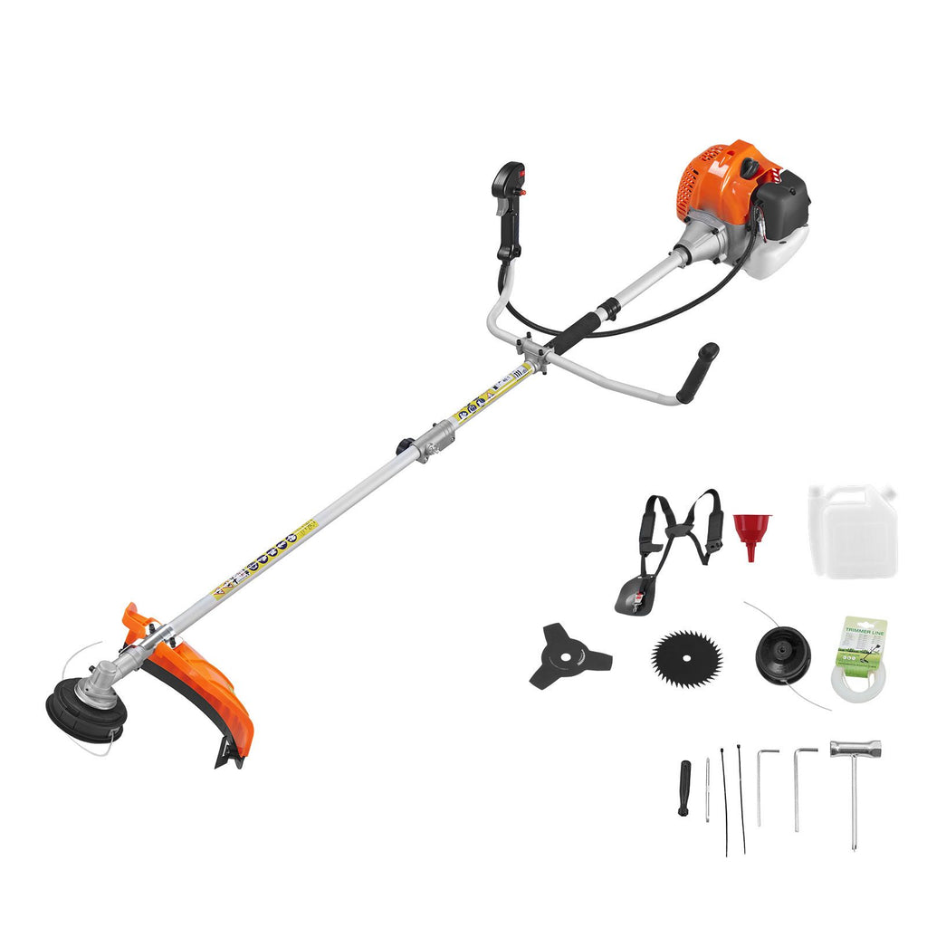 Cordless String Trimmer, 52 cc 2-Stroke, Gas Powered Weed Wacker, 17" Cordless Grass Trimmer, Multi-Functional Lawn Edger with Shoulder Strap & 3T Blade, Weed Eater for Quick Grass Cleaning