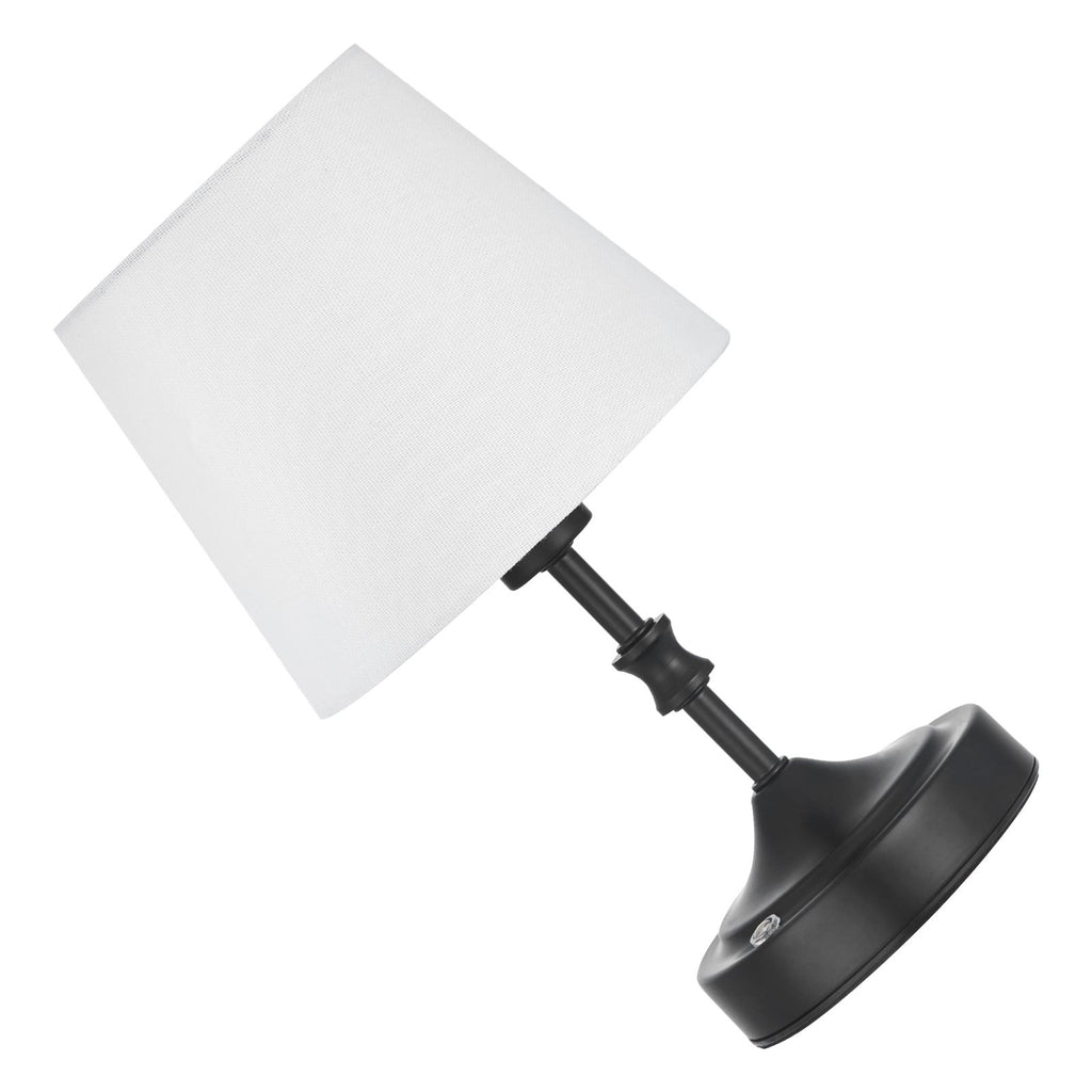 Cordless Table Lamp, 5200mAh Built-in Rechargeable Battery Small Desk Lamp, 3-Level Brightness, Fabric Shade, 2700-3000K Color Temperature, Table Light for Restaurant, Bedroom, Bars, Black