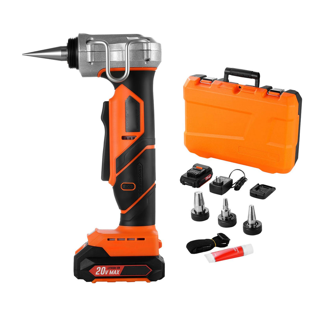Cordless Tube Expander, 20V Max Electric Tubing Expansion Tool for 1/2", 3/4", 1" PEX-A Pipes, 22000RPM Pipe Expander with 3 Expanding Head, 2pcs 2AH Battery, Fast Charger & Carrying Case