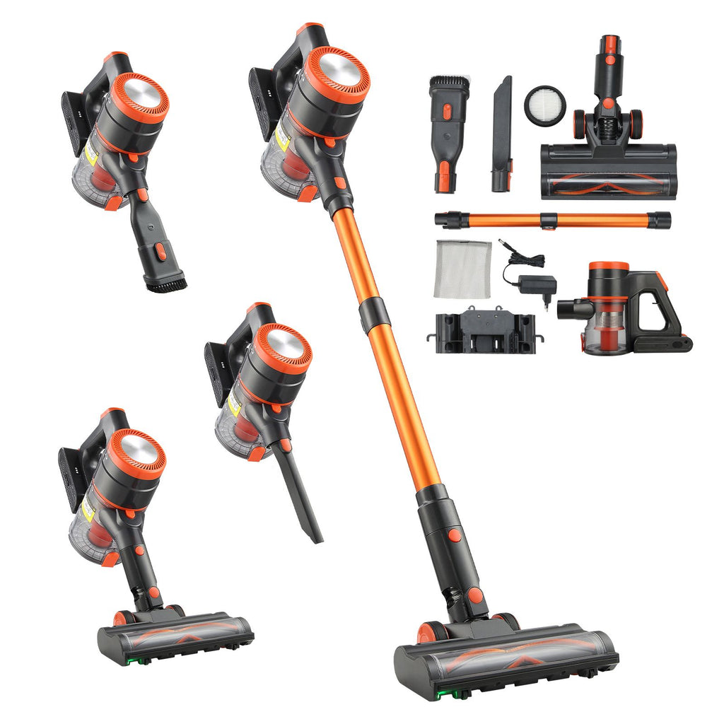 Cordless Vacuum Cleaner, 40KPA Max Suction, Rechargeable Anti-Tangle Stick Vacuum with LED Display Screen, Lightweight Handheld Vac with 47mins Runtime for Home, Carpet, Pet Hair, Hard Floor