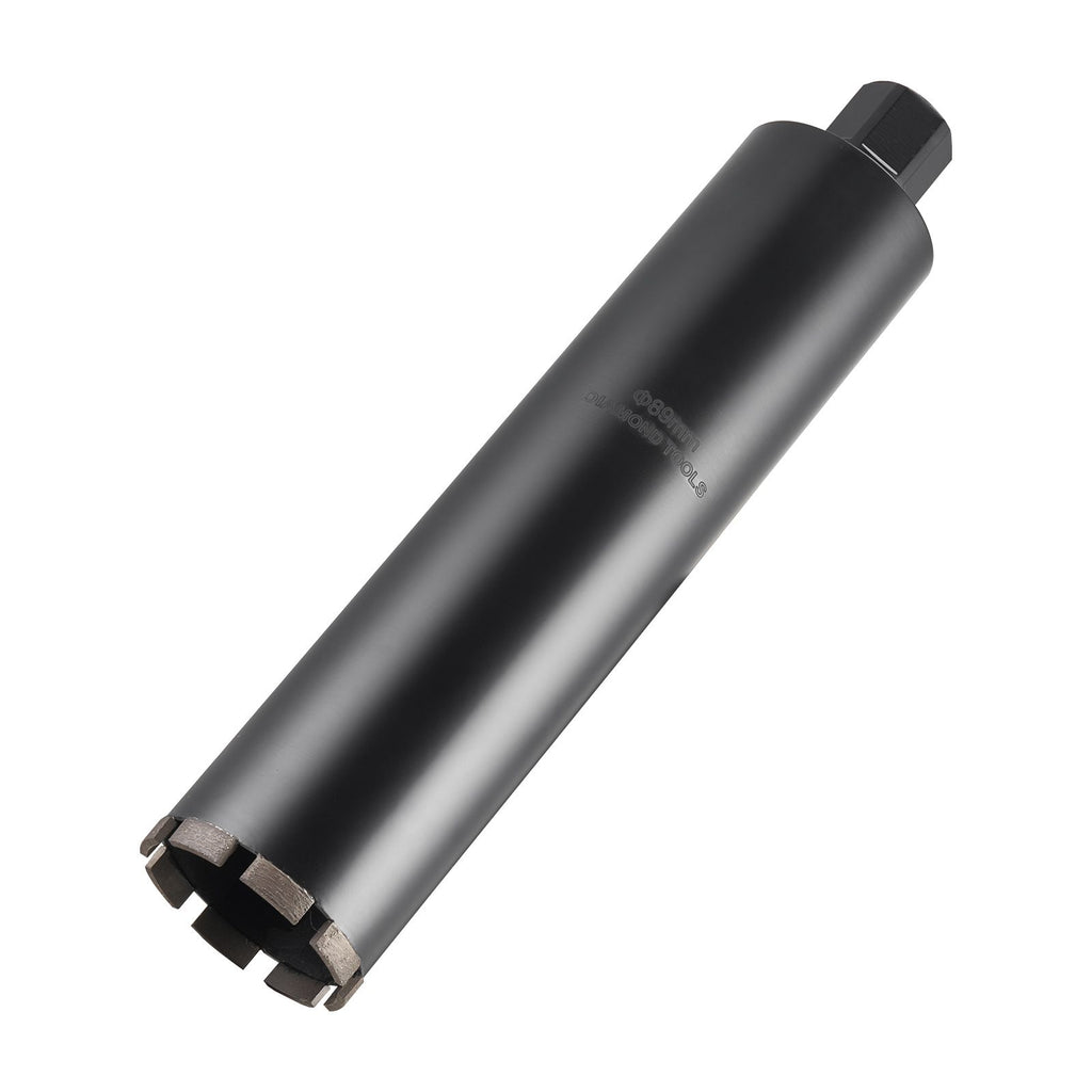 Core Drill Bit, 3-1/2 inch Diameter, 14 inch Drilling Depth, 1-1/4 in-7 Internal Thread, High-Precision Welding Technology, Wet Diamond Core Bit for Reinforced Concrete, Bricks, and Masonry