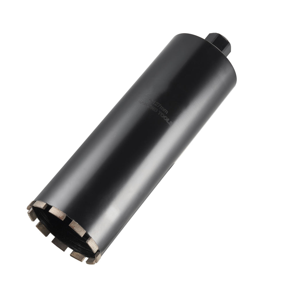 Core Drill Bit, 5 inch Diameter, 14 inch Drilling Depth, 1-1/4 in-7 Internal Thread, High-Precision Welding Technology, Wet Diamond Core Bit for Reinforced Concrete, Red Bricks, and Masonry