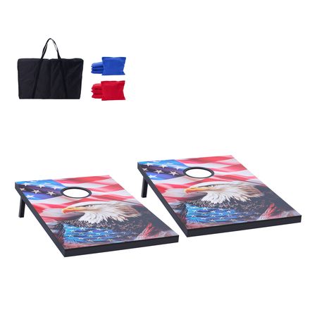 Cornhole Set, 3x2 ft Corn Hole Game Boards, MDF Wood Portable Toss Board, Indoor and Outdoor Cornhole Play for Adults, Include 8 Bean Bags and Carrying Case, for Yard, Backyard, Beach, Camping