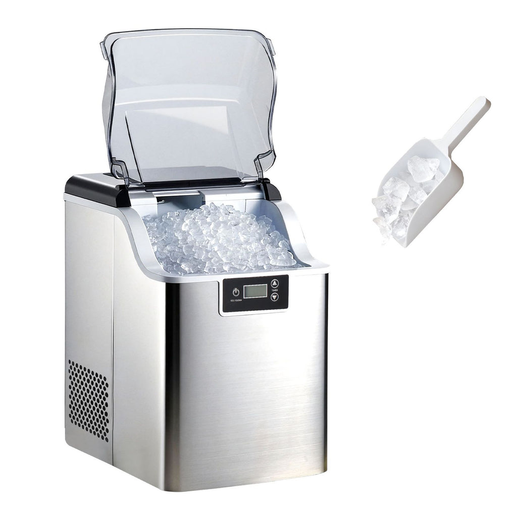 Countertop Ice Maker, 44 lbs per Day, Self-Cleaning Portable Machine with Scoop, 4 lbs Ice-Storage Basket, Nugget Ice-Making Machine with Chewable Ices for Home, Kitchen, Office, Bar & Party