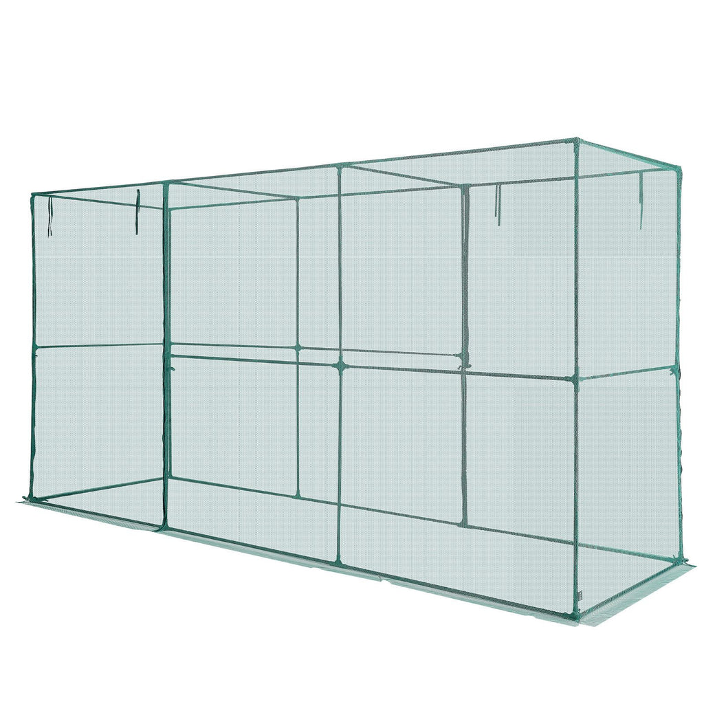 Crop Cage, 11.6 x 3.9 x 6.3 ft Plant Protection Tent with Zippered Door, Wind-Resistant Tall Crop Cage, Easy to Install, Outdoor Raised Bed Cover, Tomato Plant Netting for Garden Patio Lawn